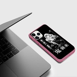 Чехол iPhone 11 Pro матовый Кокушибо - демон двадцати лун, цвет: 3D-малиновый — фото 2