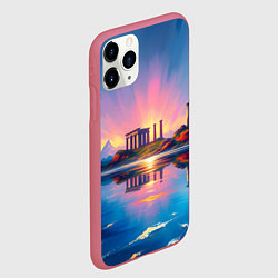 Чехол iPhone 11 Pro матовый Античный островок, цвет: 3D-малиновый — фото 2