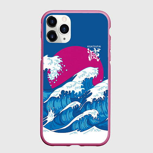 Чехол iPhone 11 Pro матовый Корпус бойни демонов - Kisatsutai / 3D-Малиновый – фото 1