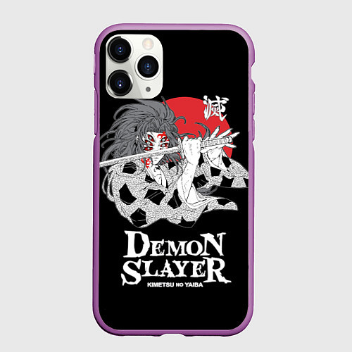 Чехол iPhone 11 Pro матовый Кокушибо Тсугикуни демон / 3D-Фиолетовый – фото 1