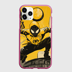 Чехол iPhone 11 Pro матовый Черный человек-паук