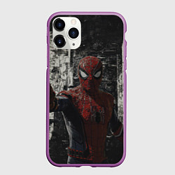 Чехол iPhone 11 Pro матовый Spider man night