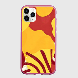 Чехол iPhone 11 Pro матовый Жаркий африканский паттерн, цвет: 3D-малиновый