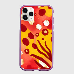 Чехол iPhone 11 Pro матовый Африканский паттерн, цвет: 3D-фиолетовый