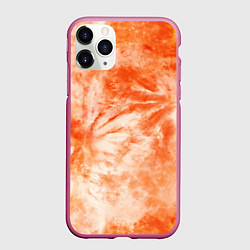 Чехол iPhone 11 Pro матовый Оранжевый тай-дай пятна