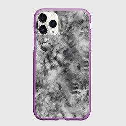 Чехол iPhone 11 Pro матовый Серый тай дай - абстракция