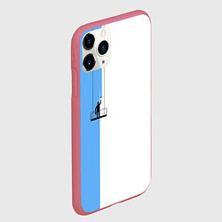 Чехол iPhone 11 Pro матовый Моляр красит стену, цвет: 3D-малиновый — фото 2