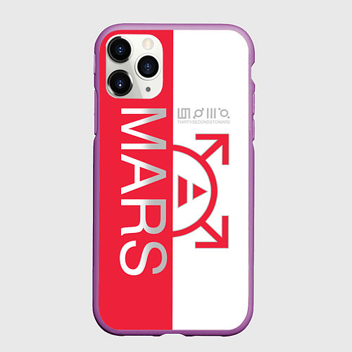 Чехол iPhone 11 Pro матовый 30 Seconds to Mars poster / 3D-Фиолетовый – фото 1