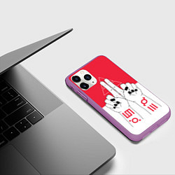 Чехол iPhone 11 Pro матовый 30 Seconds to Mars poster, цвет: 3D-фиолетовый — фото 2