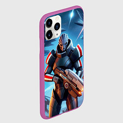 Чехол iPhone 11 Pro матовый Mass Effect - space fantasy, цвет: 3D-фиолетовый — фото 2