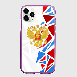 Чехол iPhone 11 Pro матовый Герб России - фрагментация цветов