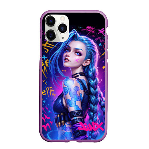 Чехол iPhone 11 Pro матовый Powder / 3D-Фиолетовый – фото 1