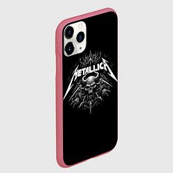 Чехол iPhone 11 Pro матовый The horned skull - Metallica, цвет: 3D-малиновый — фото 2