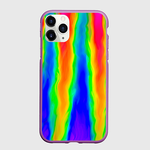 Чехол iPhone 11 Pro матовый Пожар в химлаборатории / 3D-Фиолетовый – фото 1