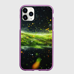 Чехол iPhone 11 Pro матовый Текстурная зеленая абстракция