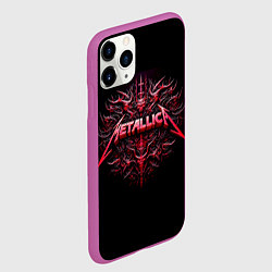Чехол iPhone 11 Pro матовый Металлика - геральдический орнамент, цвет: 3D-фиолетовый — фото 2