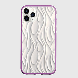 Чехол iPhone 11 Pro матовый Рельефный узор, цвет: 3D-фиолетовый