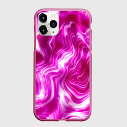 Чехол iPhone 11 Pro матовый Завихрения - оттенки розового и белого, цвет: 3D-малиновый