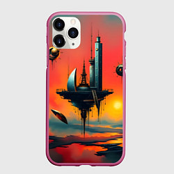 Чехол iPhone 11 Pro матовый Абстракция в стиле сюрреализма, цвет: 3D-малиновый