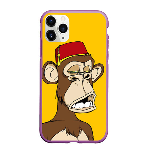 Чехол iPhone 11 Pro матовый NFT ape monkey / 3D-Фиолетовый – фото 1