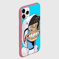 Чехол iPhone 11 Pro матовый NFT ape in the hood, цвет: 3D-малиновый — фото 2