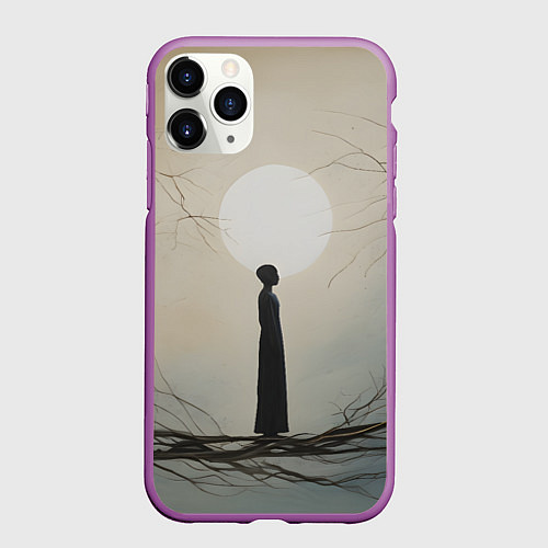 Чехол iPhone 11 Pro матовый Минималистичный сюрреализм / 3D-Фиолетовый – фото 1