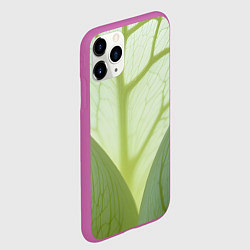 Чехол iPhone 11 Pro матовый Макро съемка листа, цвет: 3D-фиолетовый — фото 2