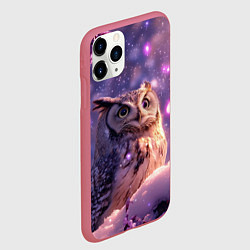 Чехол iPhone 11 Pro матовый Большая мудрая сова, цвет: 3D-малиновый — фото 2