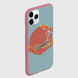 Чехол iPhone 11 Pro матовый Рыба карпы кои, цвет: 3D-малиновый — фото 2