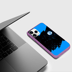 Чехол iPhone 11 Pro матовый Schalke 04 fc blue color, цвет: 3D-фиолетовый — фото 2