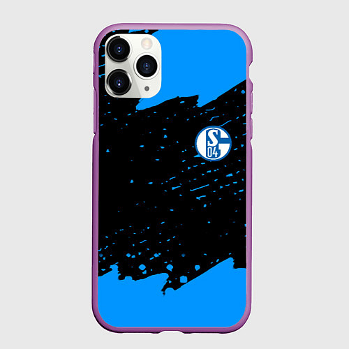 Чехол iPhone 11 Pro матовый Schalke 04 fc blue color / 3D-Фиолетовый – фото 1