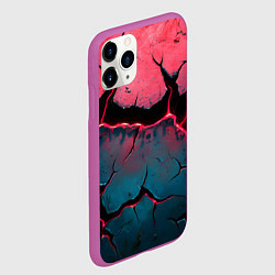 Чехол iPhone 11 Pro матовый Объемные разломы текстура, цвет: 3D-фиолетовый — фото 2