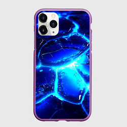 Чехол iPhone 11 Pro матовый Синие плиты лед, цвет: 3D-фиолетовый