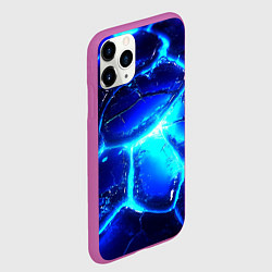 Чехол iPhone 11 Pro матовый Синие плиты лед, цвет: 3D-фиолетовый — фото 2