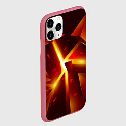 Чехол iPhone 11 Pro матовый Трехмерный взрыв неоновых плит абстракция, цвет: 3D-малиновый — фото 2