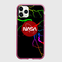 Чехол iPhone 11 Pro матовый НАСА молнии градиент