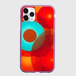 Чехол iPhone 11 Pro матовый Оптическая абстракция с кругами