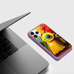 Чехол iPhone 11 Pro матовый Арт с человечками, цвет: 3D-фиолетовый — фото 2
