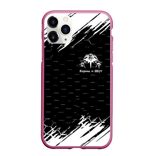 Чехол iPhone 11 Pro матовый Король и шут краски броня / 3D-Малиновый – фото 1