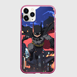 Чехол iPhone 11 Pro матовый Злой Бэтмен в полете