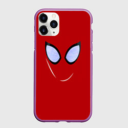 Чехол iPhone 11 Pro матовый Человек паук глаза питера, цвет: 3D-фиолетовый