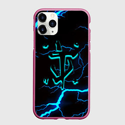 Чехол iPhone 11 Pro матовый Doom молнии неоновые, цвет: 3D-малиновый