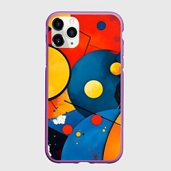 Чехол iPhone 11 Pro матовый Динамичный красочный паттерн