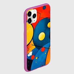 Чехол iPhone 11 Pro матовый Динамичный красочный паттерн, цвет: 3D-фиолетовый — фото 2