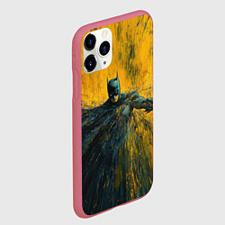 Чехол iPhone 11 Pro матовый Бэтмен нарисованный кистью, цвет: 3D-малиновый — фото 2