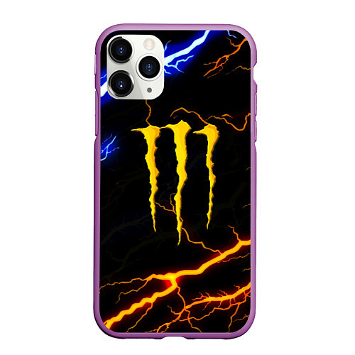 Чехол iPhone 11 Pro матовый Monster energy storm / 3D-Фиолетовый – фото 1