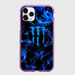Чехол iPhone 11 Pro матовый Monster energy искры дымы