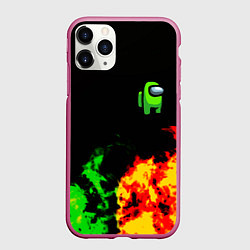 Чехол iPhone 11 Pro матовый Амонг ас огненная текстура