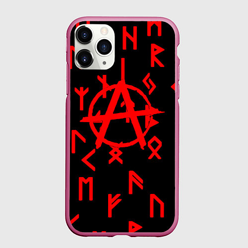 Чехол iPhone 11 Pro матовый Анархия символы / 3D-Малиновый – фото 1