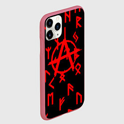 Чехол iPhone 11 Pro матовый Анархия символы, цвет: 3D-малиновый — фото 2